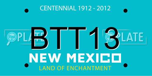 BTT13 New Mexico License Plate