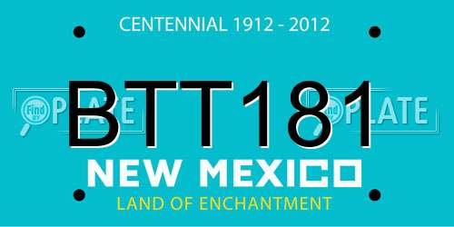 BTT181 New Mexico License Plate