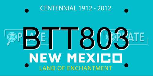 BTT803 New Mexico License Plate