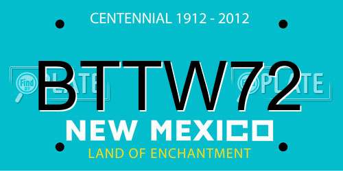 BTTW72 New Mexico License Plate