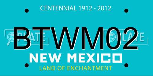 BTWM02 New Mexico License Plate