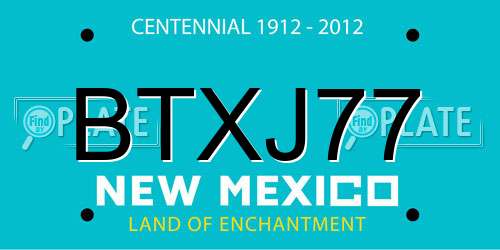 BTXJ77 New Mexico License Plate