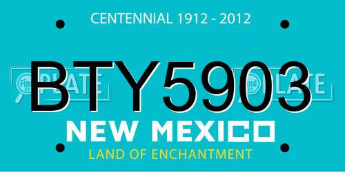 BTY5903 New Mexico License Plate
