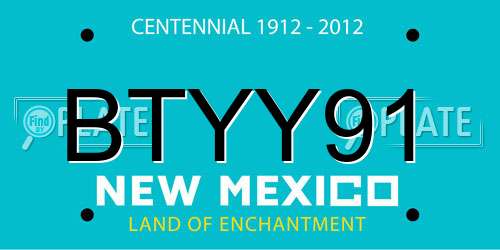 BTYY91 New Mexico License Plate