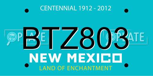 BTZ803 New Mexico License Plate
