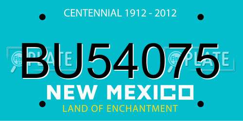 BU54075 New Mexico License Plate