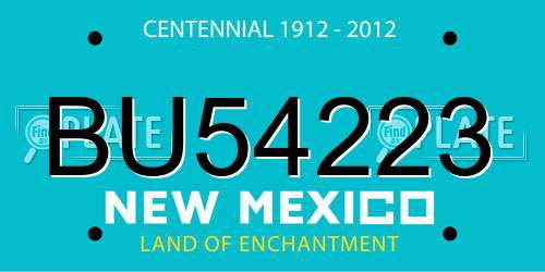 BU54223 New Mexico License Plate