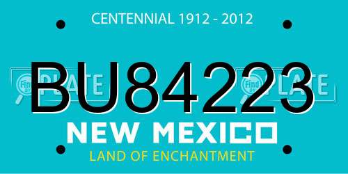 BU84223 New Mexico License Plate