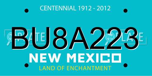 BU8A223 New Mexico License Plate