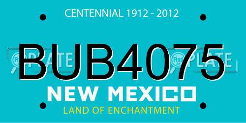BUB4075 New Mexico License Plate