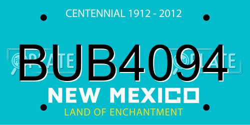 BUB4094 New Mexico License Plate