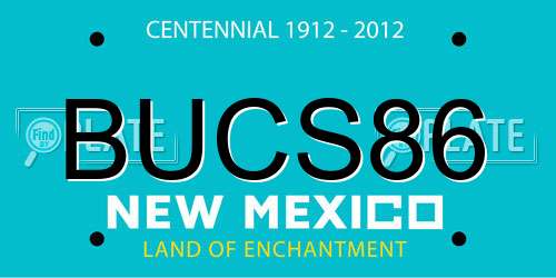 BUCS86 New Mexico License Plate