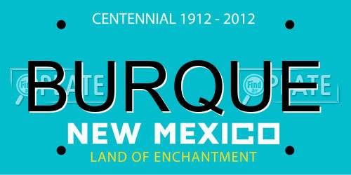 BURQUE New Mexico License Plate