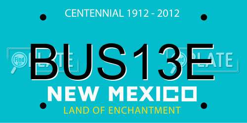 BUS13E New Mexico License Plate
