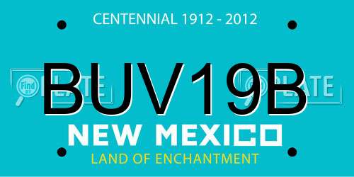 BUV19B New Mexico License Plate