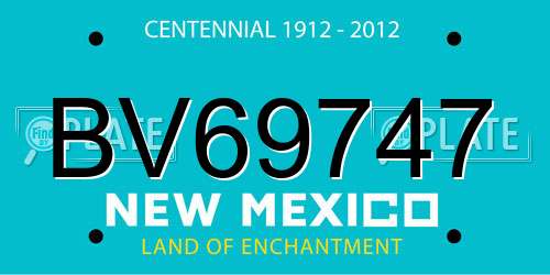BV69747 New Mexico License Plate