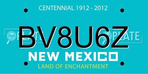 BV8U6Z New Mexico License Plate