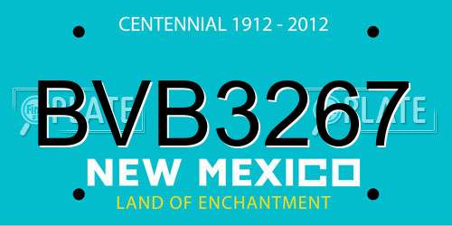 BVB3267 New Mexico License Plate