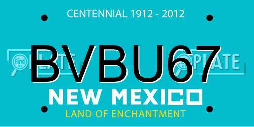 BVBU67 New Mexico License Plate