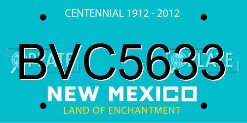 BVC5633 New Mexico License Plate