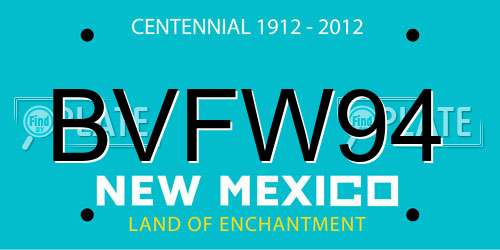 BVFW94 New Mexico License Plate