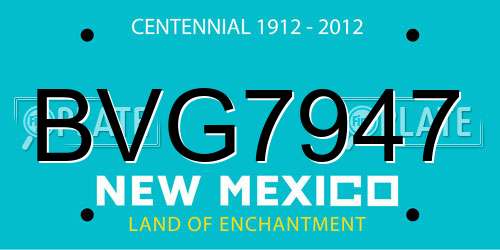 BVG7947 New Mexico License Plate