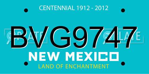 BVG9747 New Mexico License Plate