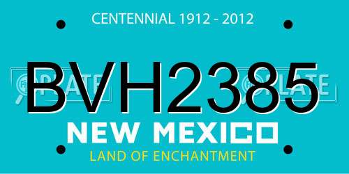 BVH2385 New Mexico License Plate