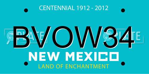 BVOW34 New Mexico License Plate