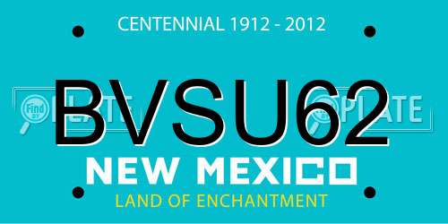 BVSU62 New Mexico License Plate