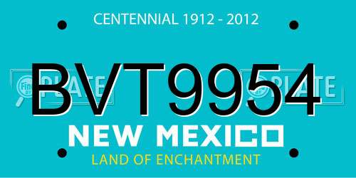 BVT9954 New Mexico License Plate