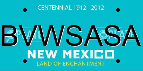 BVWSASA New Mexico License Plate