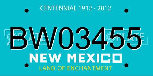 BW03455 New Mexico License Plate