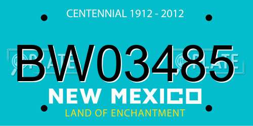 BW03485 New Mexico License Plate