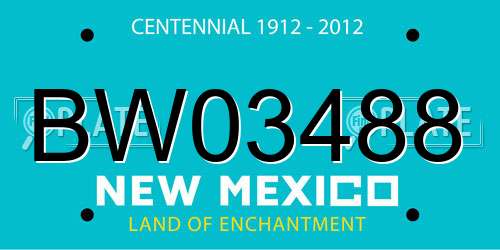 BW03488 New Mexico License Plate