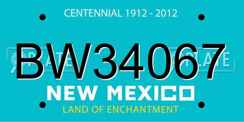 BW34067 New Mexico License Plate