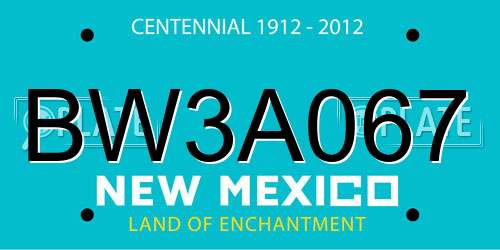 BW3A067 New Mexico License Plate