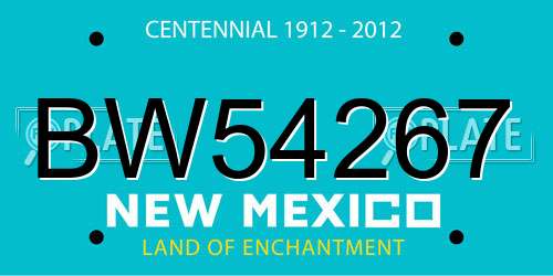 BW54267 New Mexico License Plate