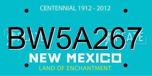 BW5A267 New Mexico License Plate