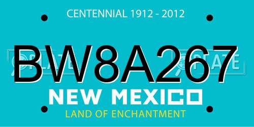 BW8A267 New Mexico License Plate