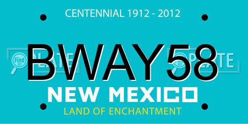 BWAY58 New Mexico License Plate