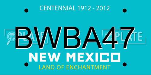 BWBA47 New Mexico License Plate