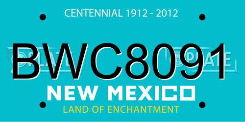 BWC8091 New Mexico License Plate