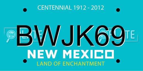 BWJK69 New Mexico License Plate