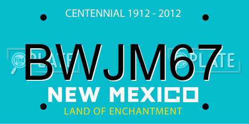 BWJM67 New Mexico License Plate