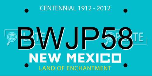 BWJP58 New Mexico License Plate