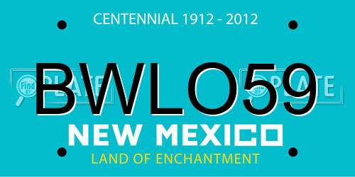 BWLO59 New Mexico License Plate