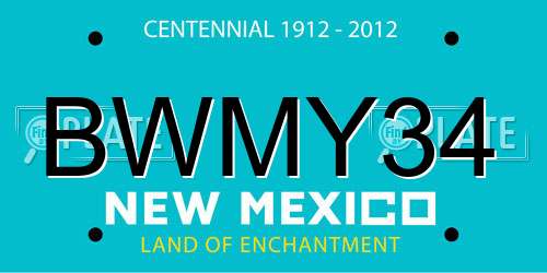 BWMY34 New Mexico License Plate