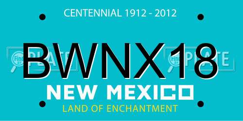 BWNX18 New Mexico License Plate
