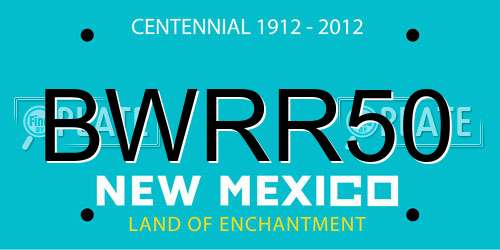 BWRR50 New Mexico License Plate